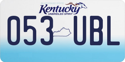 KY license plate 053UBL