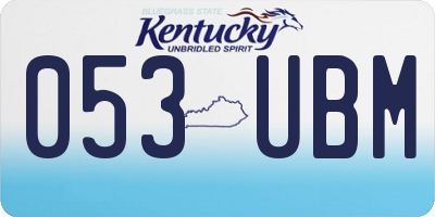 KY license plate 053UBM