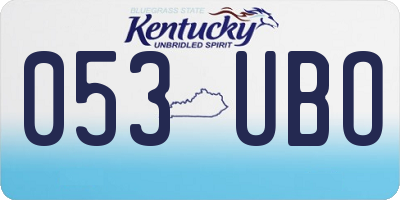 KY license plate 053UBO