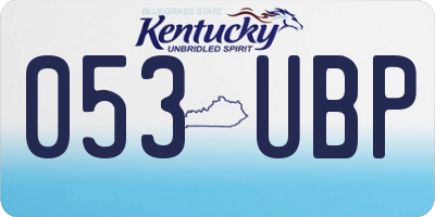 KY license plate 053UBP