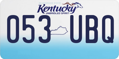 KY license plate 053UBQ