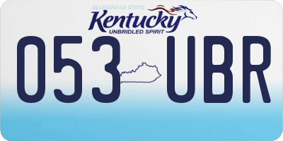 KY license plate 053UBR