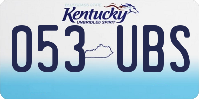 KY license plate 053UBS