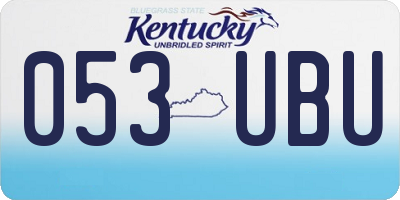 KY license plate 053UBU
