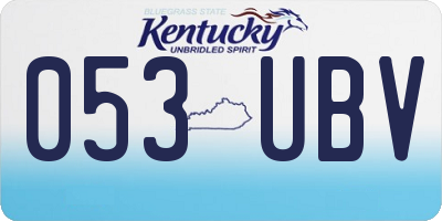 KY license plate 053UBV