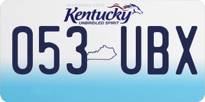 KY license plate 053UBX