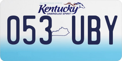 KY license plate 053UBY