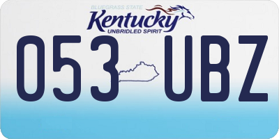 KY license plate 053UBZ