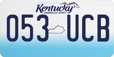 KY license plate 053UCB