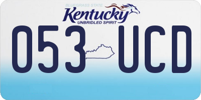 KY license plate 053UCD