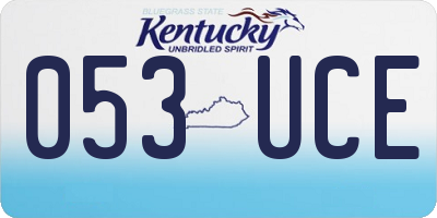 KY license plate 053UCE