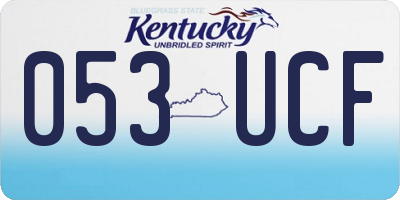 KY license plate 053UCF