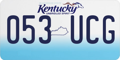 KY license plate 053UCG