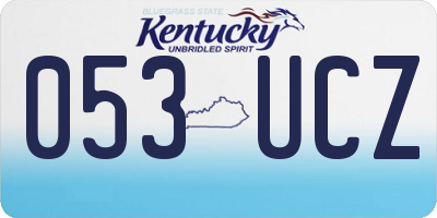 KY license plate 053UCZ