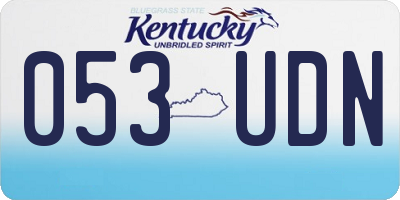 KY license plate 053UDN