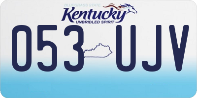 KY license plate 053UJV