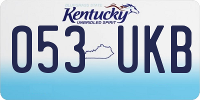 KY license plate 053UKB