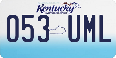 KY license plate 053UML