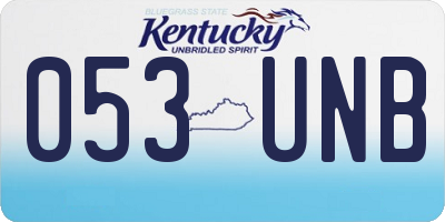 KY license plate 053UNB