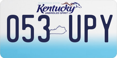 KY license plate 053UPY