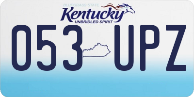 KY license plate 053UPZ