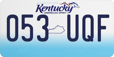 KY license plate 053UQF