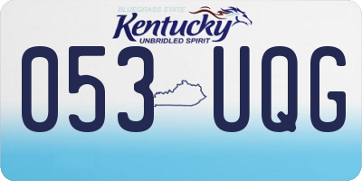KY license plate 053UQG