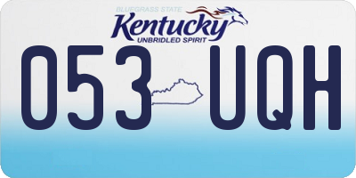 KY license plate 053UQH