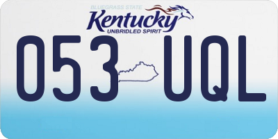 KY license plate 053UQL