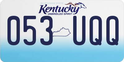KY license plate 053UQQ