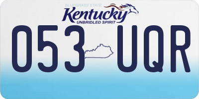 KY license plate 053UQR