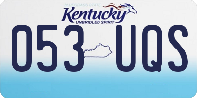 KY license plate 053UQS