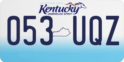 KY license plate 053UQZ