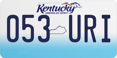 KY license plate 053URI