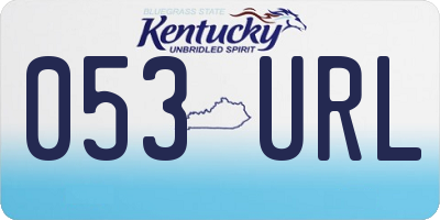 KY license plate 053URL