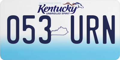KY license plate 053URN
