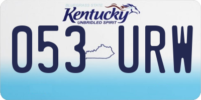 KY license plate 053URW