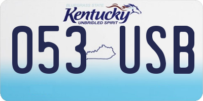 KY license plate 053USB