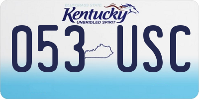 KY license plate 053USC
