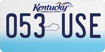 KY license plate 053USE