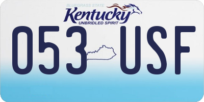 KY license plate 053USF