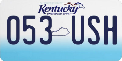 KY license plate 053USH