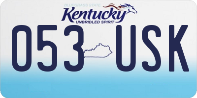 KY license plate 053USK
