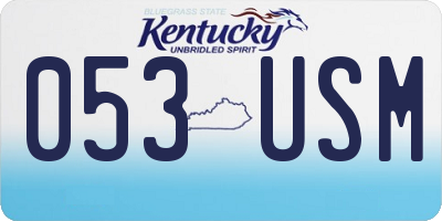 KY license plate 053USM