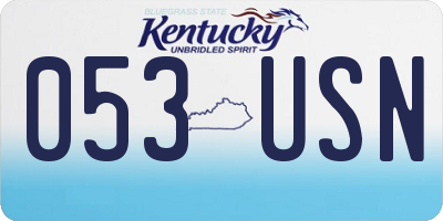 KY license plate 053USN