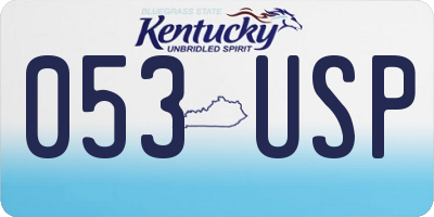 KY license plate 053USP