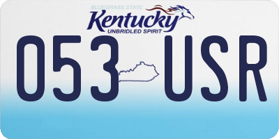 KY license plate 053USR