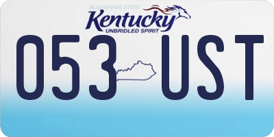 KY license plate 053UST
