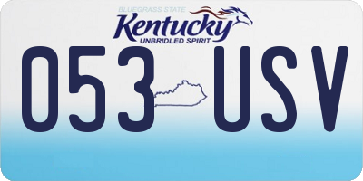 KY license plate 053USV