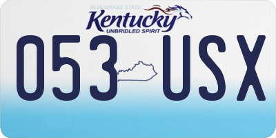 KY license plate 053USX